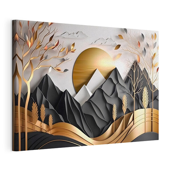Wandbilder Ein Papierausschnitt einer Berglandschaft