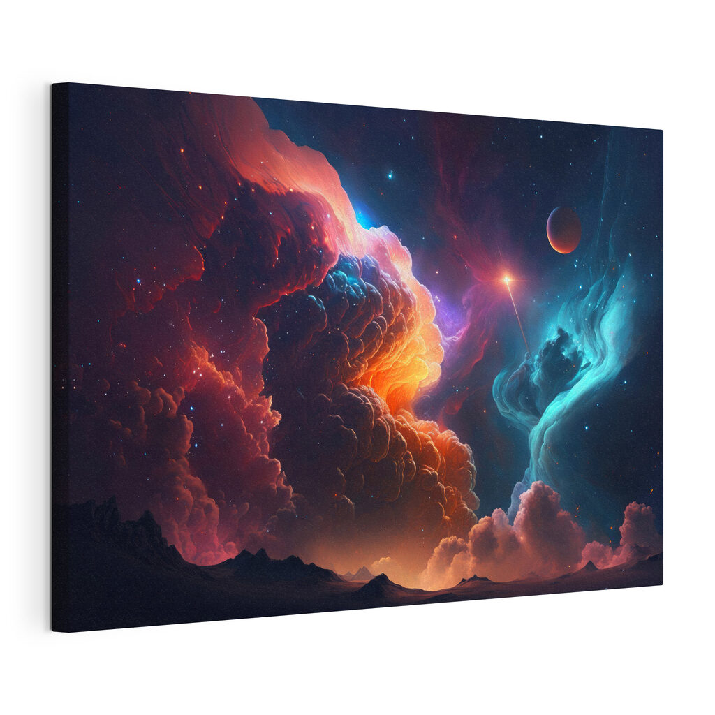 Colorful clouds and stars