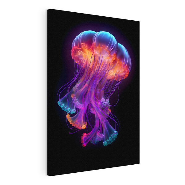 Wandbilder Eine bunte Qualle mit vielen Tentakeln