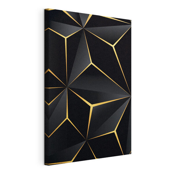 Elegantes schwarzes geometrisches Design mit Akzenten Wandbilder Elegantes schwarzes geometrisches Design mit Akzenten