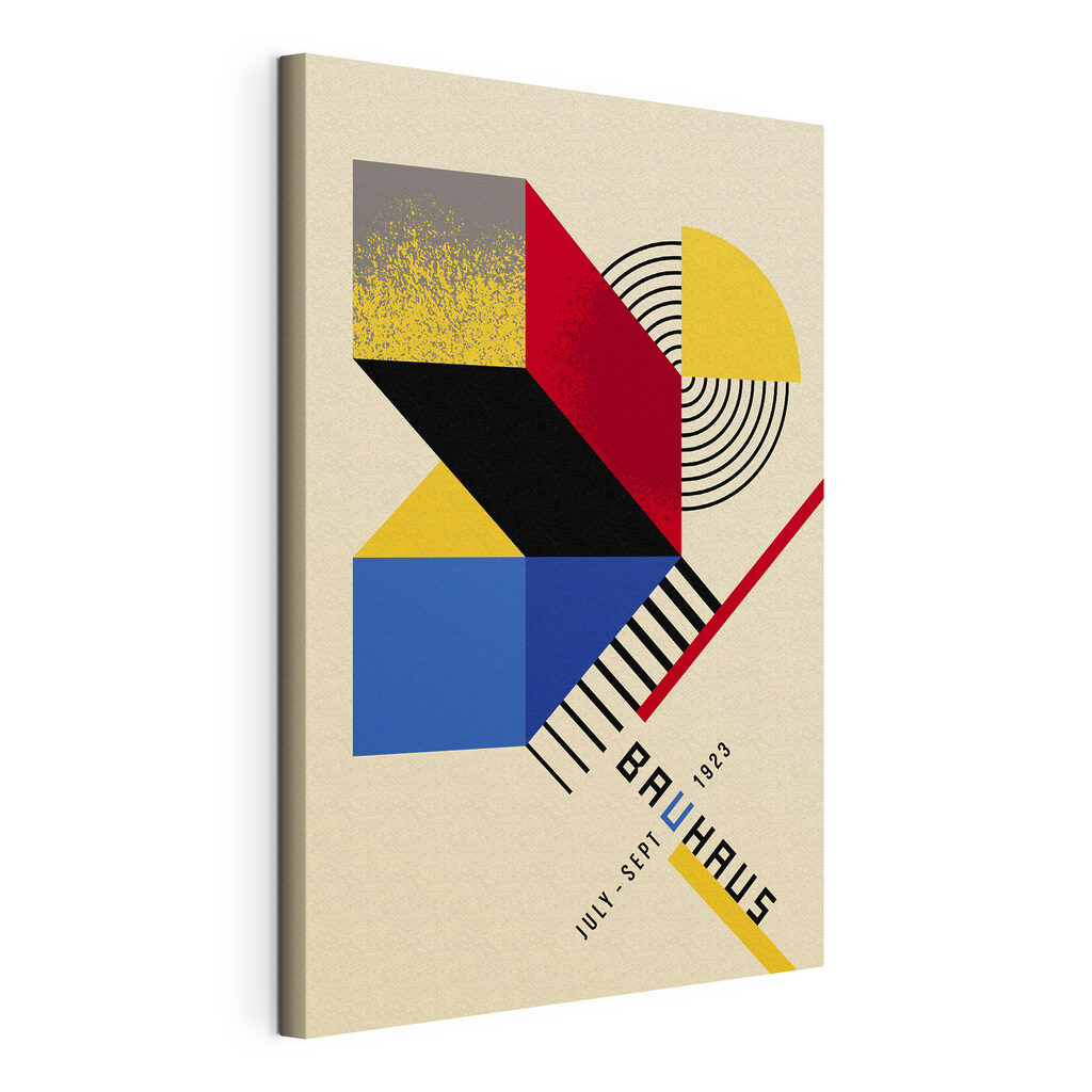 Colorful geometrical design with black and red and yellow