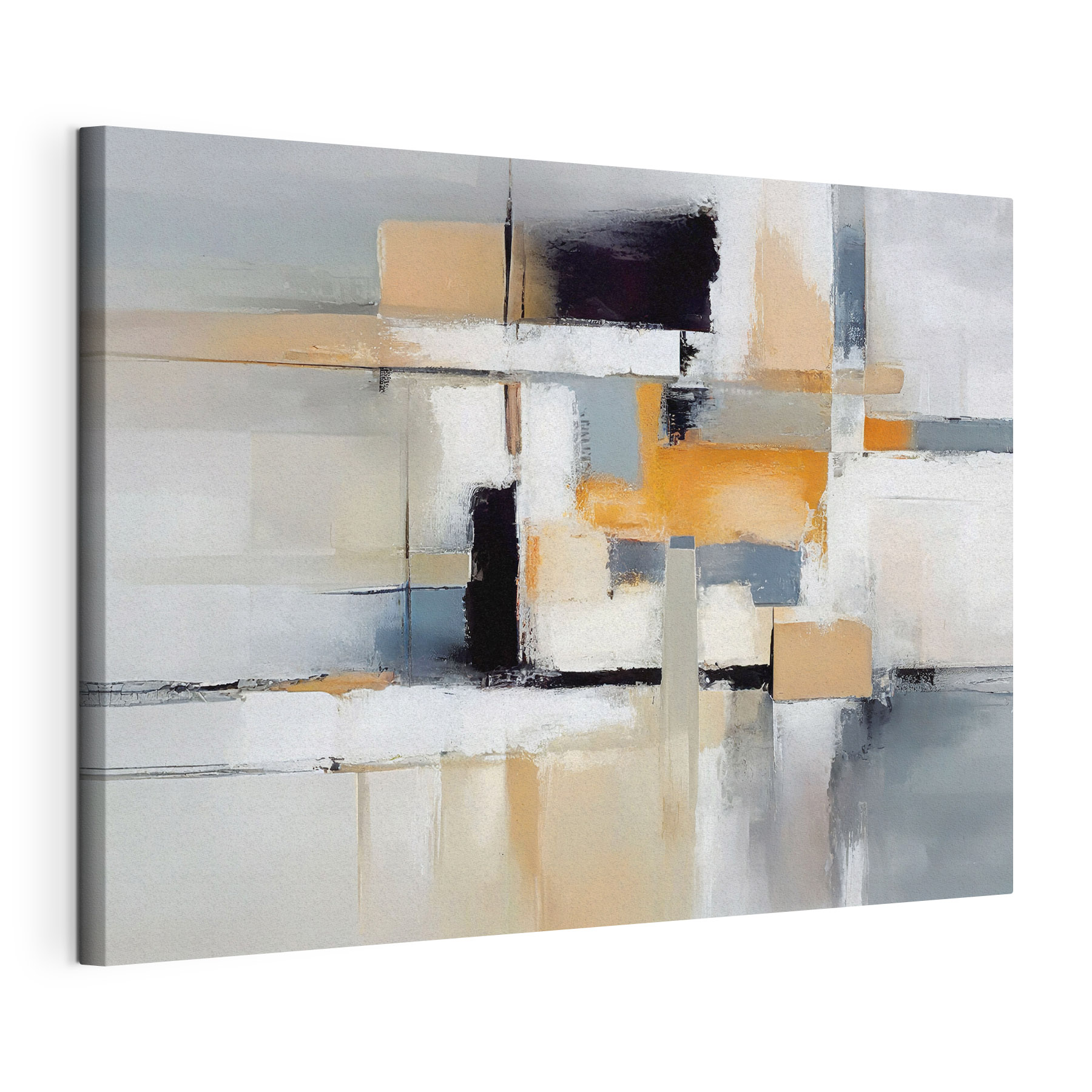 A painting of a white and black abstract art A painting of a white and black abstract art
