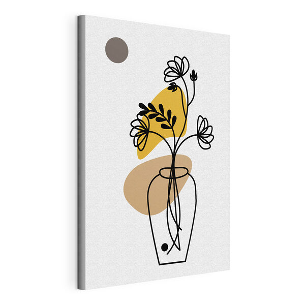 Eine Zeichnung einer Blume in einer Vase Wandbilder Eine Zeichnung einer Blume in einer Vase