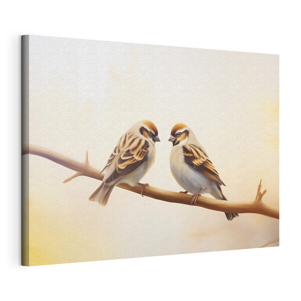 Wandbilder Zwei Vögel auf einem Ast