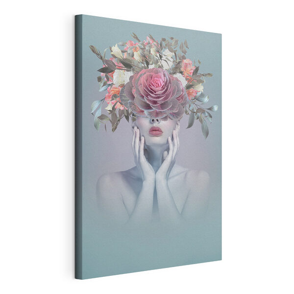 Eine Frau mit Blumen auf dem Kopf Wandbilder Eine Frau mit Blumen auf dem Kopf