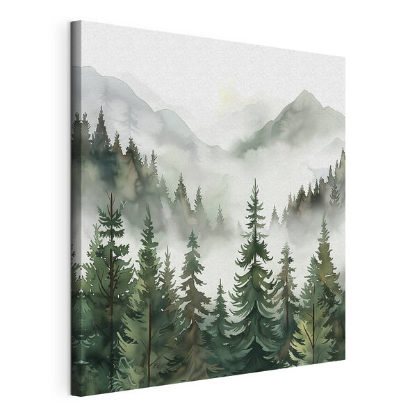 Eine Landschaft mit Bäumen und Bergen Wandbilder Eine Landschaft mit Bäumen und Bergen