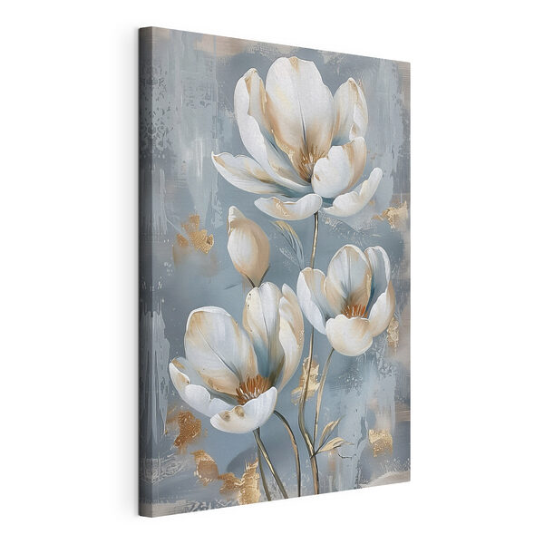 Wandbilder Ein Gemälde mit Blumen auf blauem Hintergrund (Artikelnummer: s38142) Wandbilder Wandbilder Ein Gemälde mit Blumen auf blauem Hintergrund (Artikelnummer: s38142)