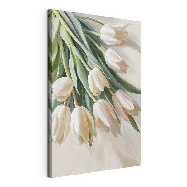 Eine Nahaufnahme von weißen Tulpen Wandbilder Eine Nahaufnahme von weißen Tulpen