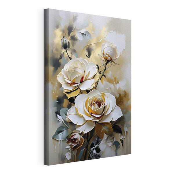 Wandbilder Ein Gemälde mit weißen Rosen