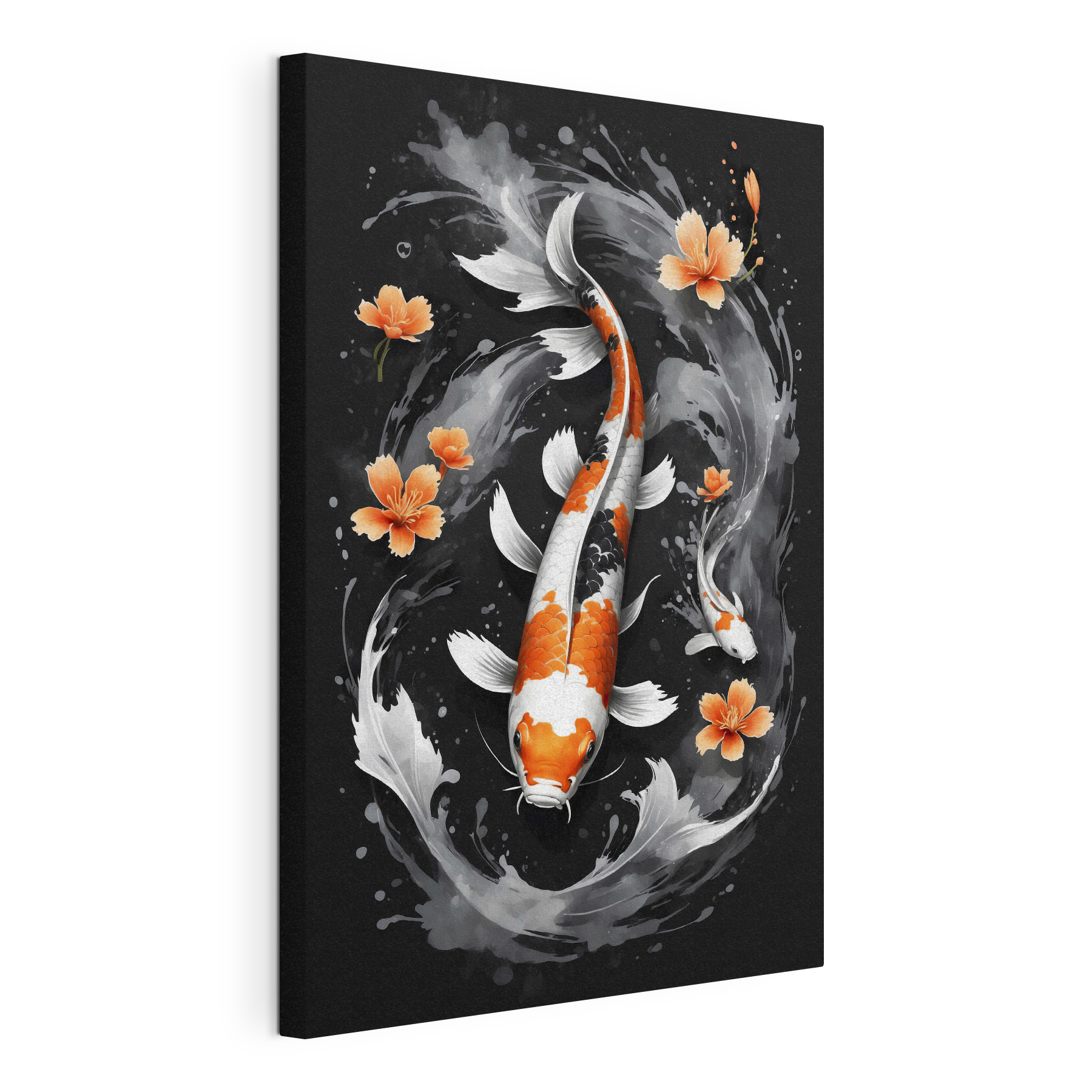 A fish with flowers and water A fish with flowers and water