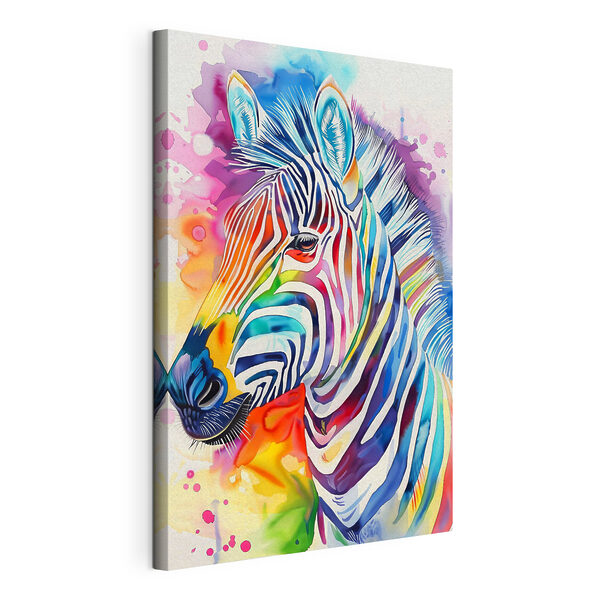 Ein buntes Zebra mit Regenbogenfarben Wandbilder Ein buntes Zebra mit Regenbogenfarben