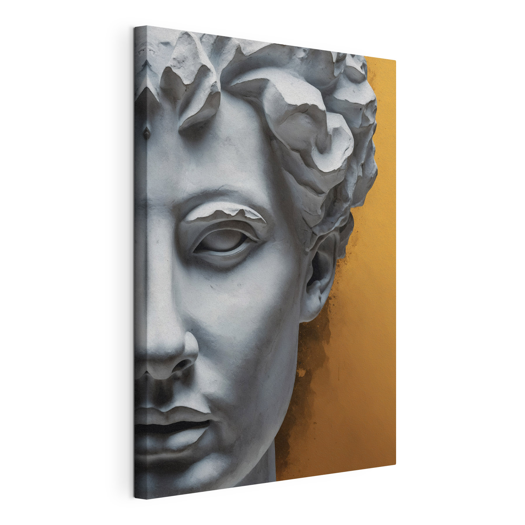 A statue of a man's face