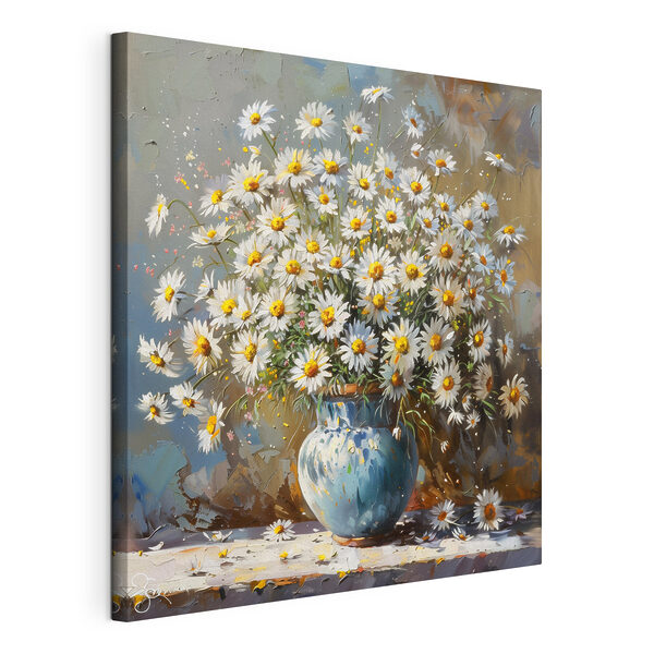 Wandbilder Wandbilder Ein Gemälde mit einer Vase voller Gänseblümchen (Artikelnummer: s38707)