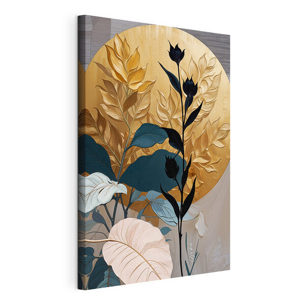 Wandbilder Ein Gemälde einer Pflanze mit Blättern und Blüten (Artikelnummer: s38822) Wandbilder Wandbilder Ein Gemälde einer Pflanze mit Blättern und Blüten (Artikelnummer: s38822)