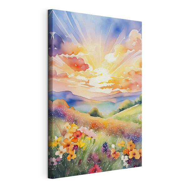 Wandbilder Wandbilder Ein Gemälde mit einem Blumenfeld (Artikelnummer: s38842)