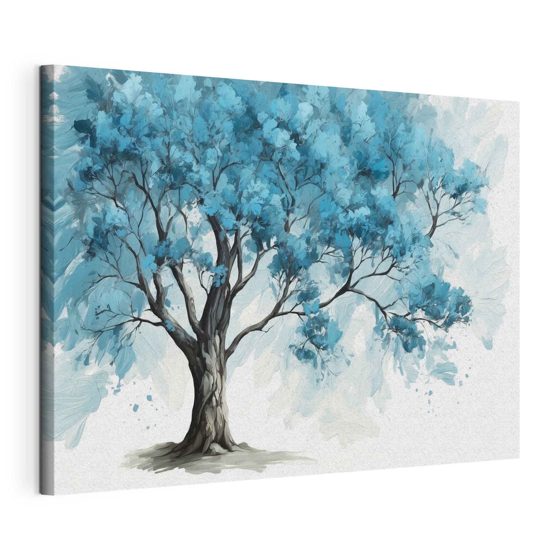 A tree with blue leaves