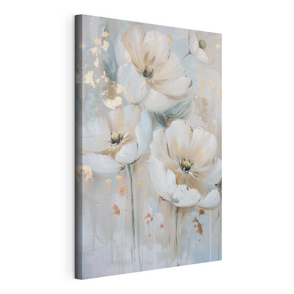 Ein Gemälde mit Blumen an der Wand Wandbilder Ein Gemälde mit Blumen an der Wand