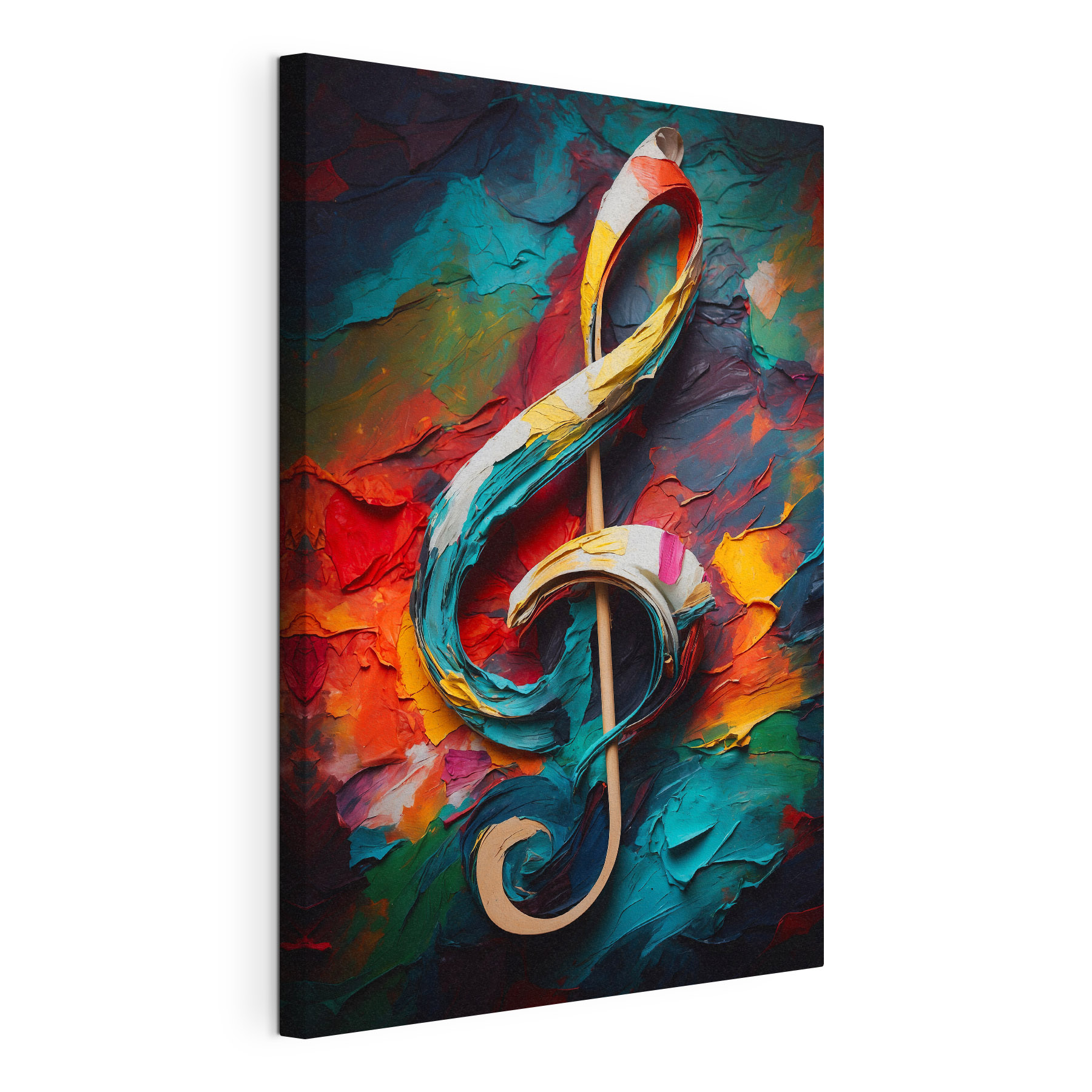 Colorful painted treble clef