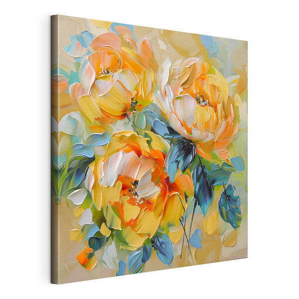 Gemälde von Blumen auf einer Leinwand Wandbilder Gemälde von Blumen auf einer Leinwand