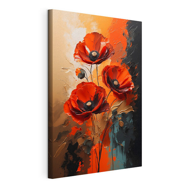 Painting of red flowers Painting of red flowers