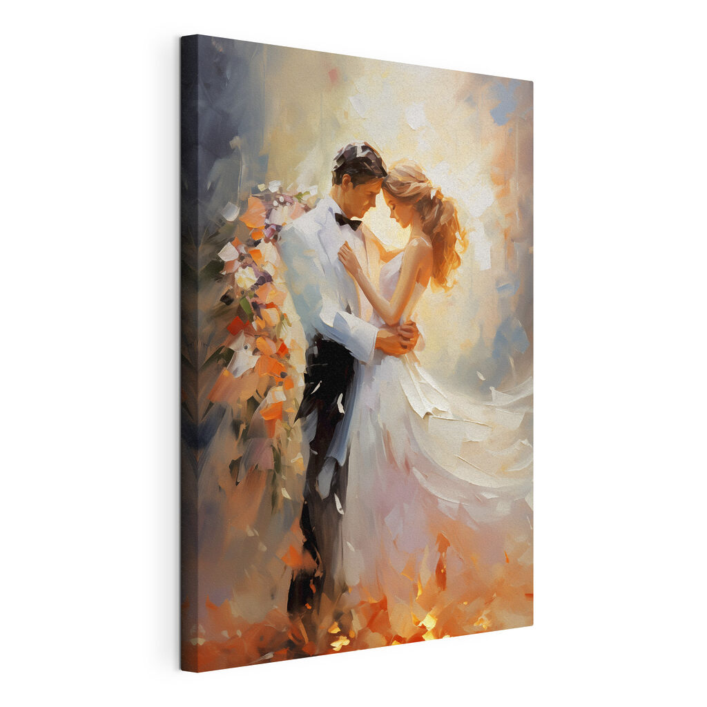 Painting of a man and woman dancing Painting of a man and woman dancing