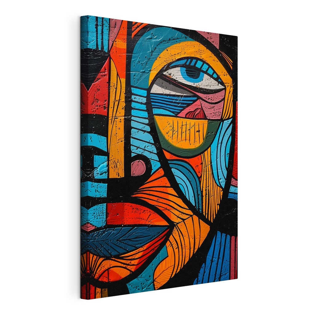 Colorful painting of a face