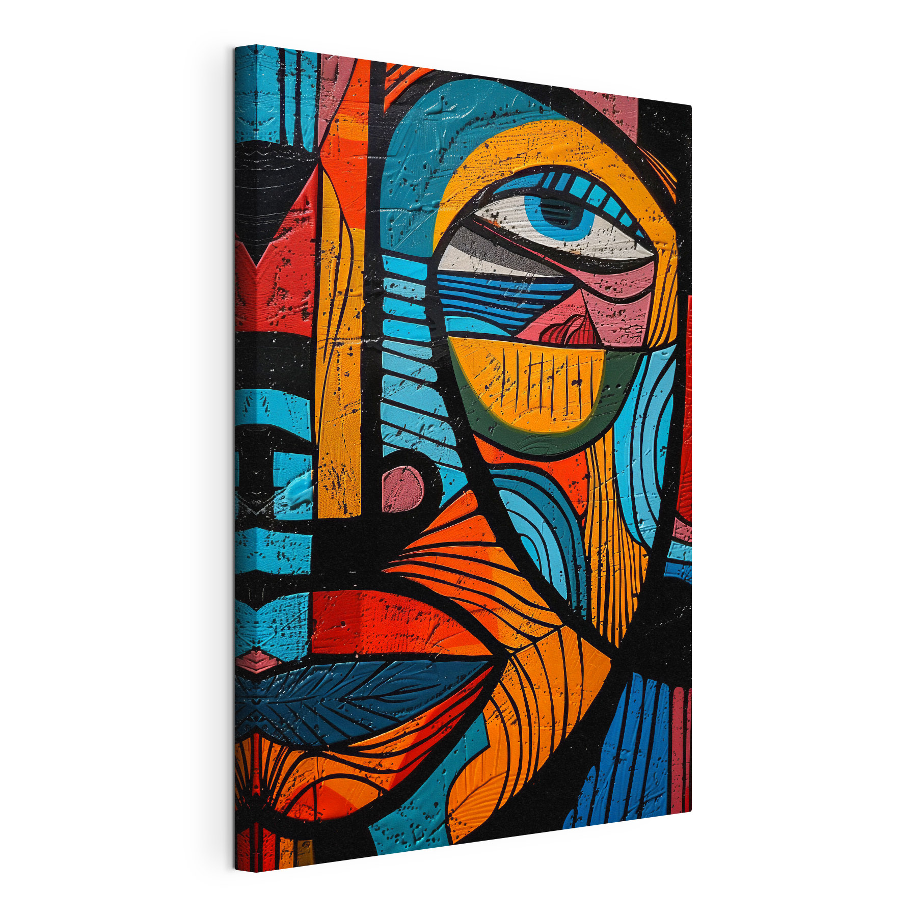 Colorful painting of a face
