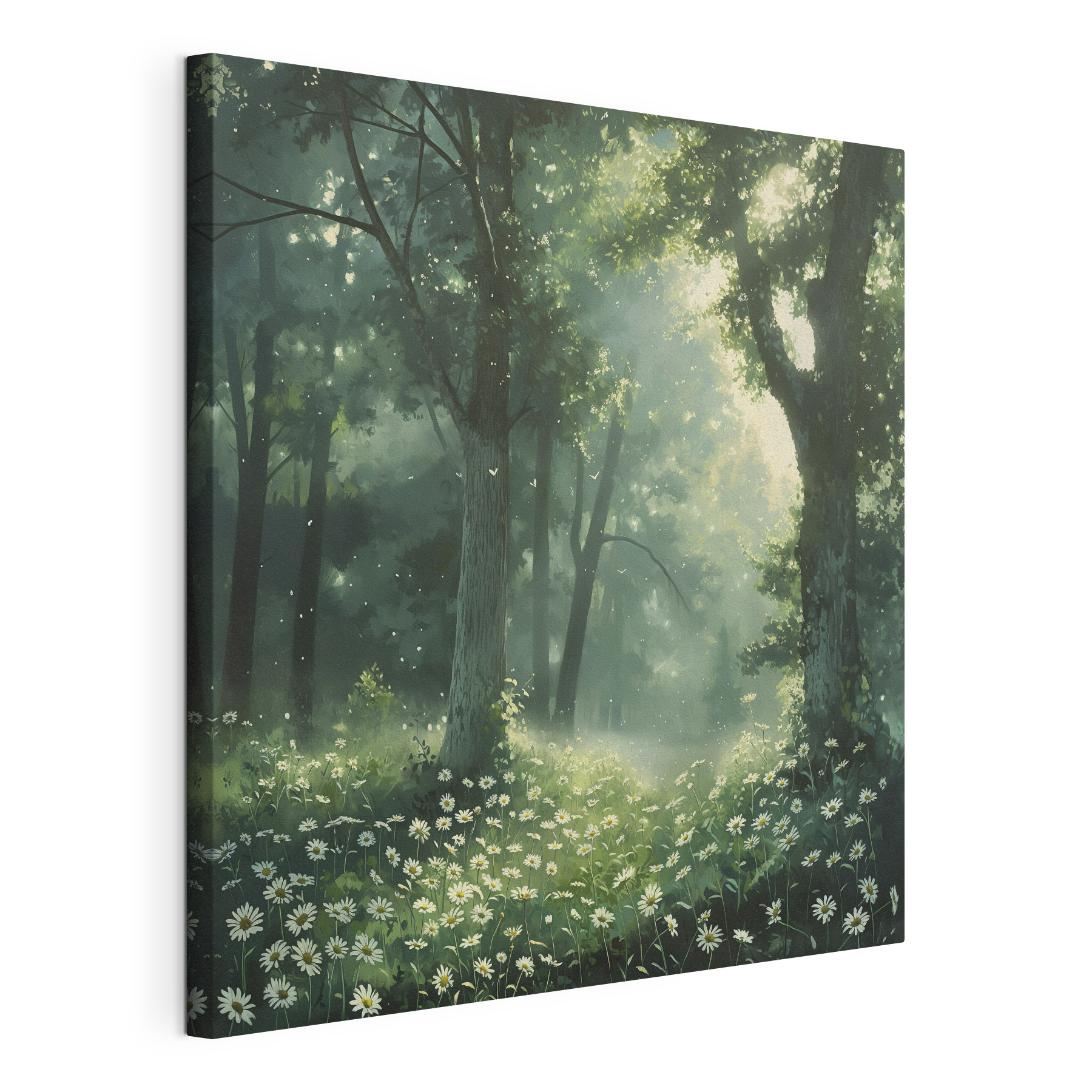 Forest with trees and flowers