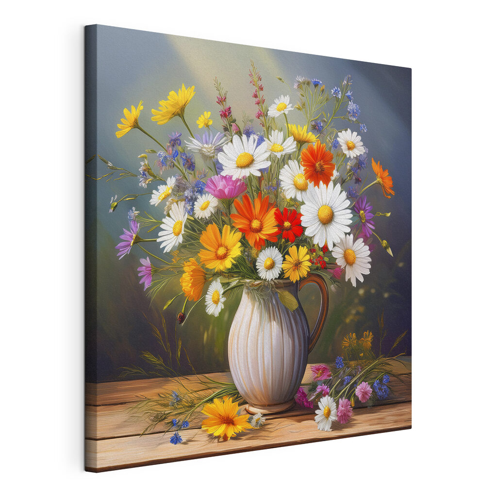 Painting of a vase of flowers Painting of a vase of flowers