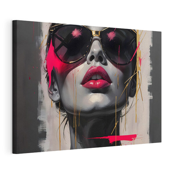 Frau mit Sonnenbrille und rotem Lippenstift Wandbilder Frau mit Sonnenbrille und rotem Lippenstift
