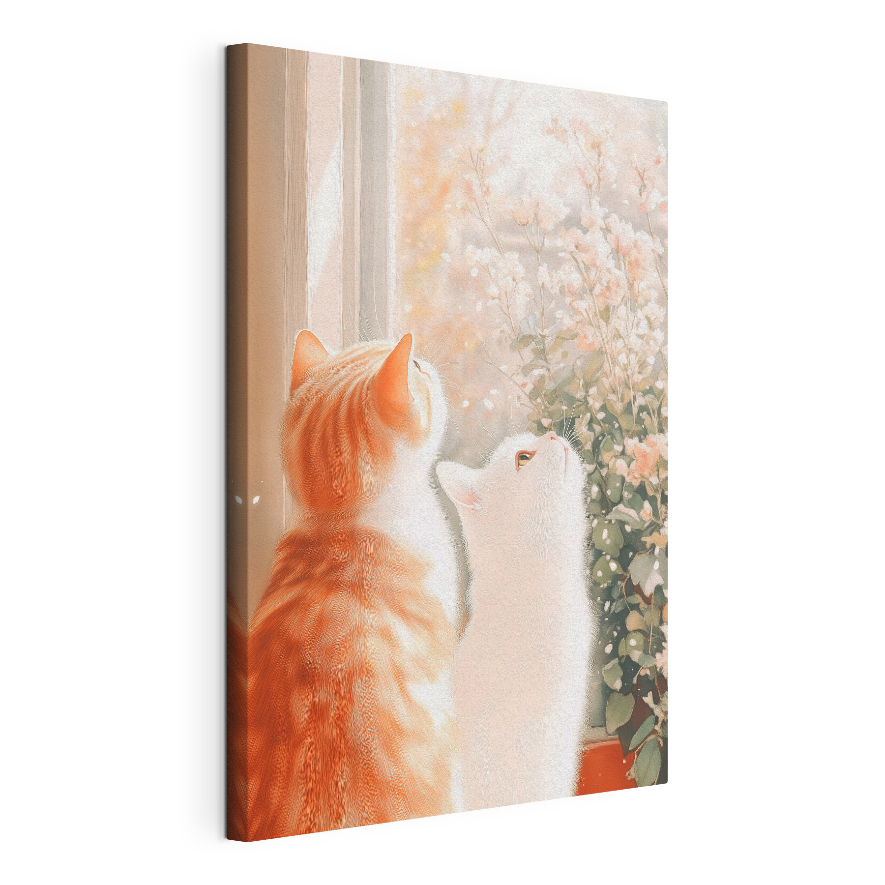 Two cats looking out a window Two cats looking out a window