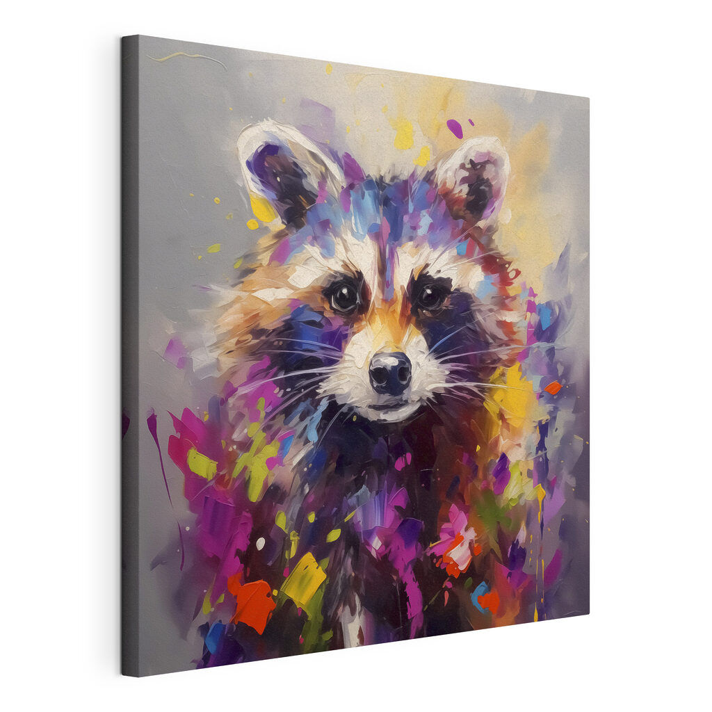 Painting of a raccoon
