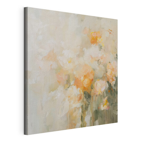 Painting of flowers on a white surface Painting of flowers on a white surface
