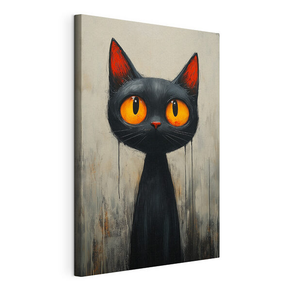 Schwarze Katze mit orangefarbenen Augen Wandbilder Schwarze Katze mit orangefarbenen Augen