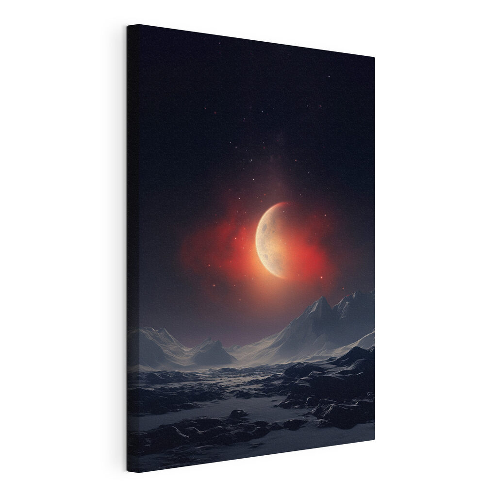 Moon in the sky over mountains