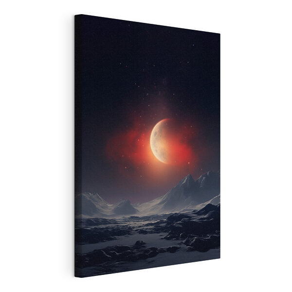 Wandbilder Mond am Himmel über den Bergen