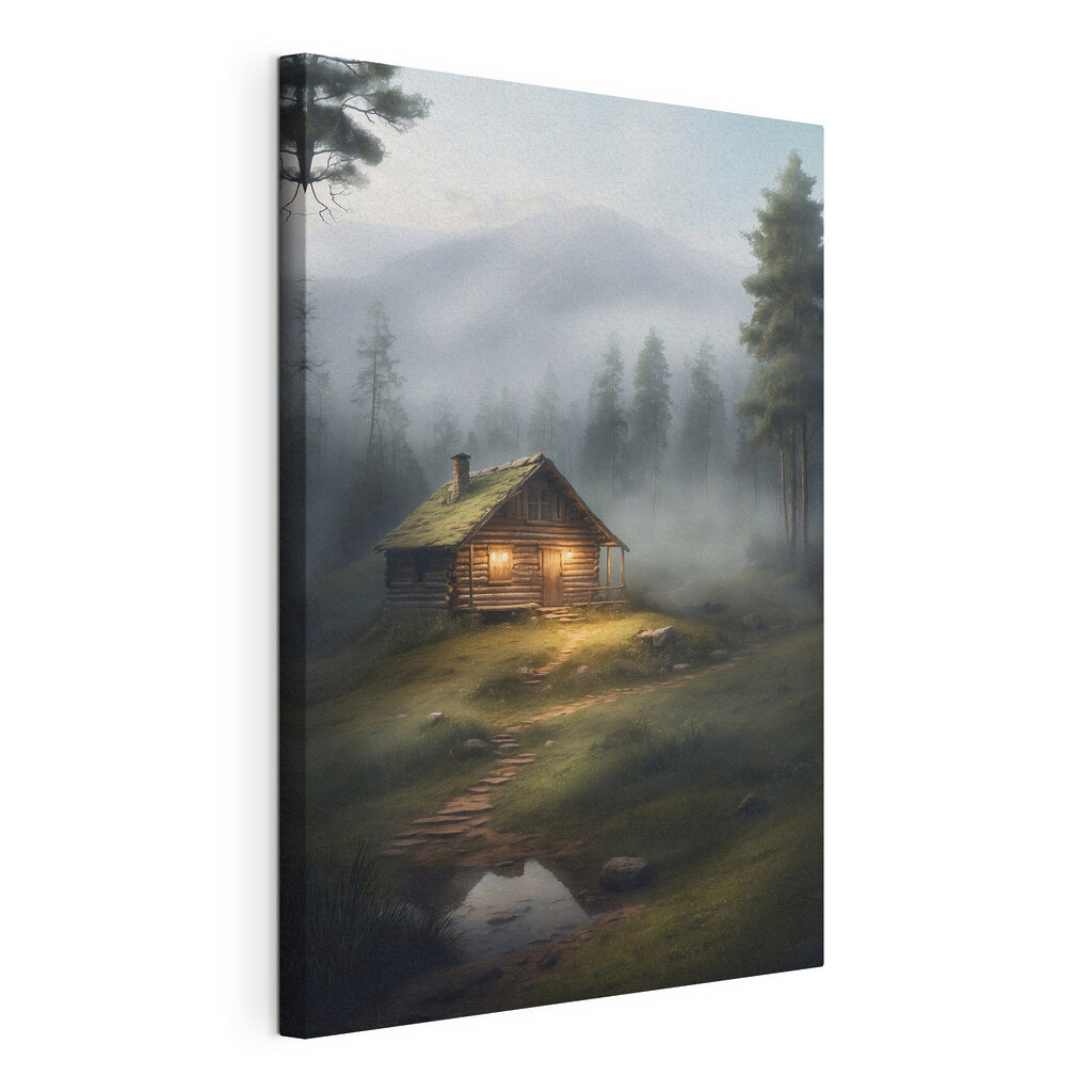 Log cabin in the woods