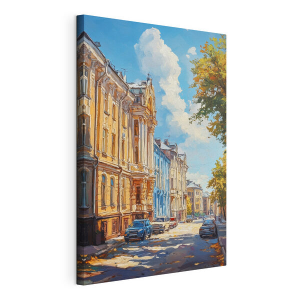 Street with cars parked on it