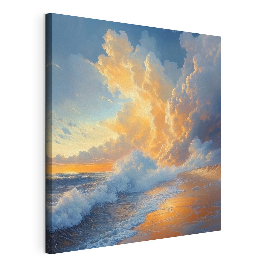 Waves crashing on the beach