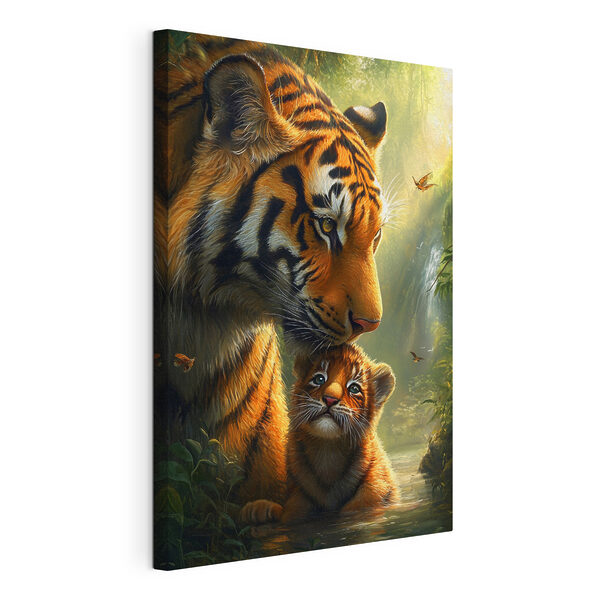 Tiger and a cub in the jungle