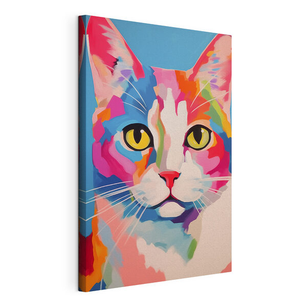 Wandbilder Buntes Katzenbild