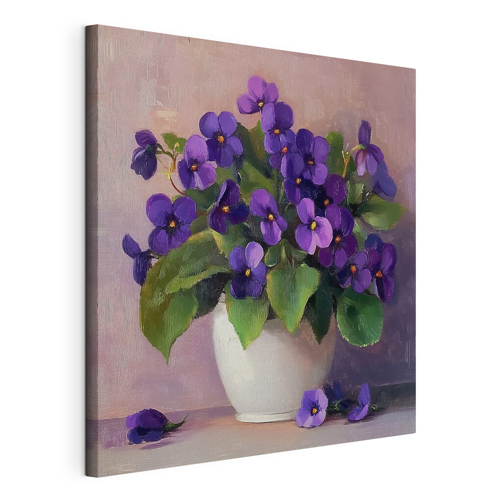 Pot of purple flowers Pot of purple flowers