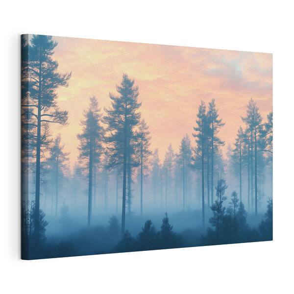 Nebliger Wald mit Bäumen Wandbilder Nebliger Wald mit Bäumen