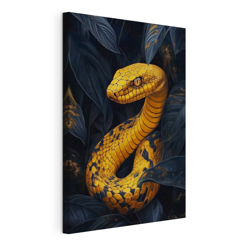 Yellow snake with black leaves Yellow snake with black leaves