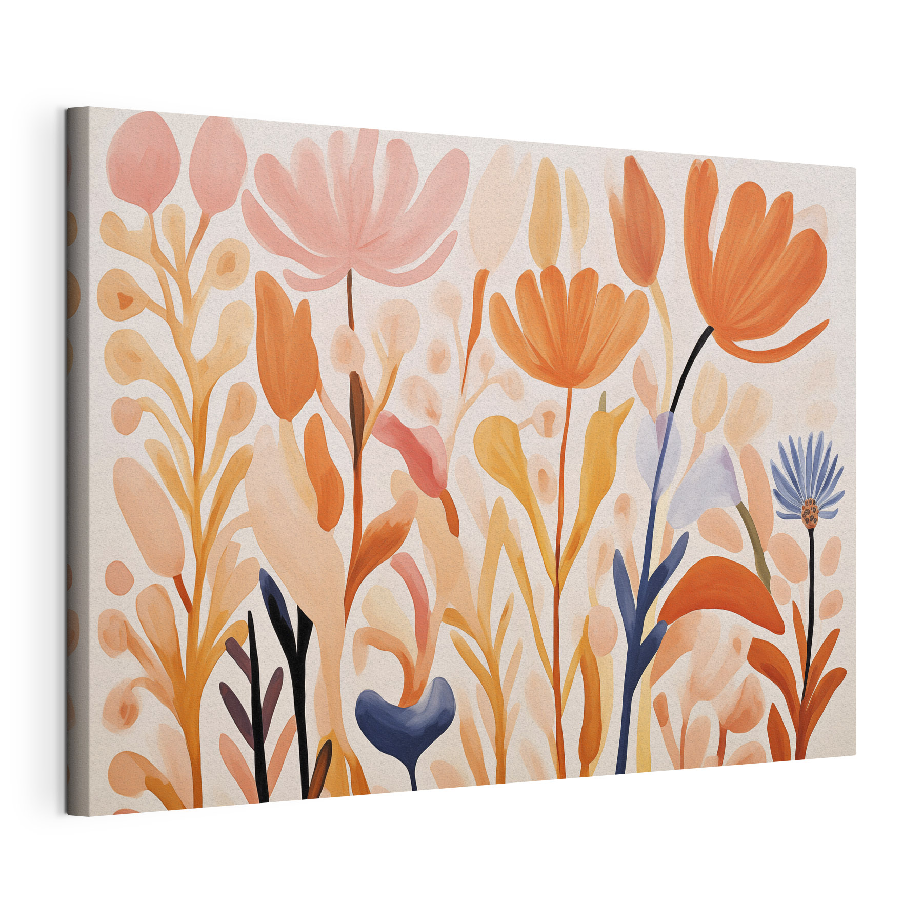 Painting of flowers and leaves