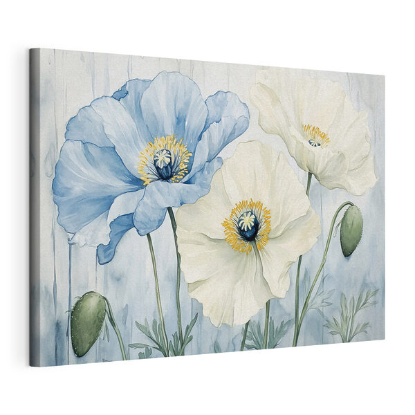 Wandbilder Wandbilder Gemälde mit Blumen auf blauem Hintergrund (Artikelnummer: s42191)