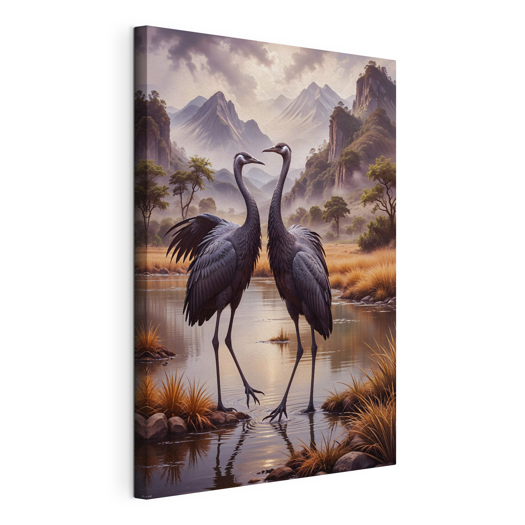 Two birds standing in a river