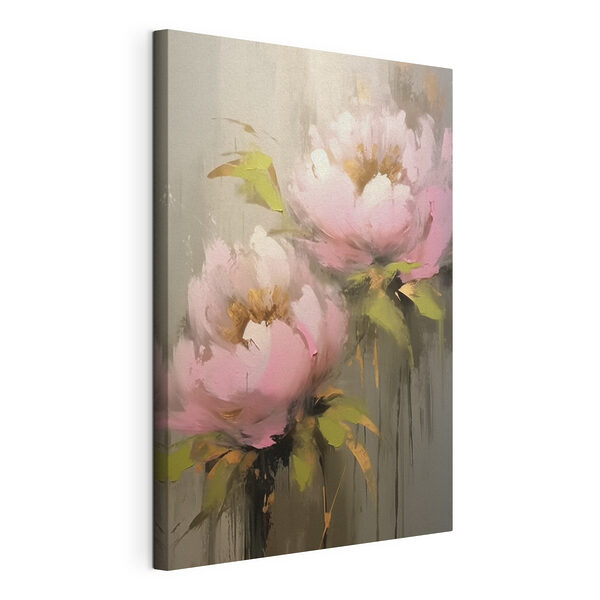 Wandbilder Gemälde mit rosa Blumen