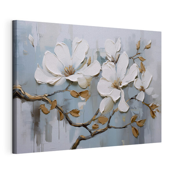 Wandbilder Malerei von weißen Blumen auf einem Zweig (Artikelnummer: s42711) Wandbilder Wandbilder Malerei von weißen Blumen auf einem Zweig (Artikelnummer: s42711)