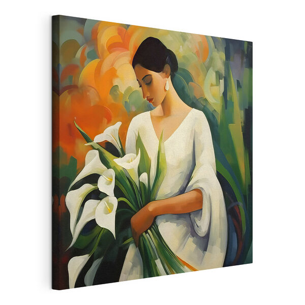 Wandbilder Wandbilder Gemälde einer Frau mit Blumen (Artikelnummer: s42818)